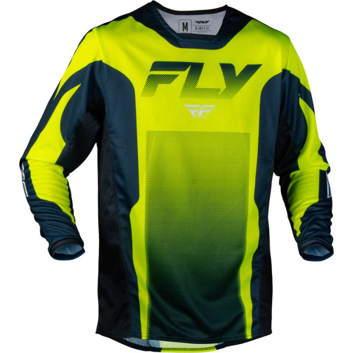 Maillot FLY RACING Kinetic Fade - Hi-Vis/Navy/blanc | Oxmoto