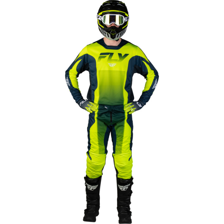 Maillot FLY RACING Kinetic Fade - Hi-Vis/Navy/blanc | Oxmoto