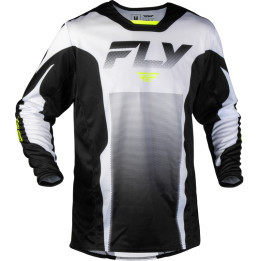 Maillot FLY RACING Kinetic Fade - blanc/noir/Hi-Vis | Oxmoto