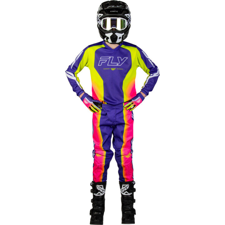 Maillot enfant FLY RACING F-16 Raze - violet/rouge/jaune