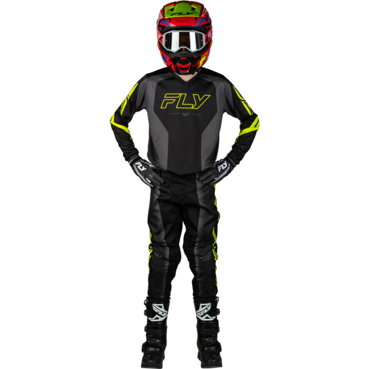 Maillot enfant FLY RACING F-16 Raze - noir/gris | Oxmoto