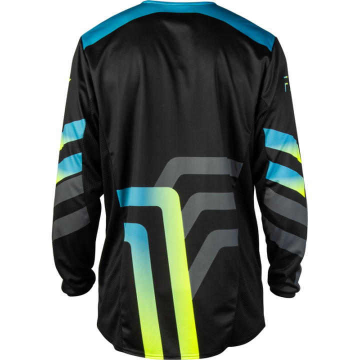 Maillot FLY RACING Kinetic Volt - noir/gris/Teal/jaune