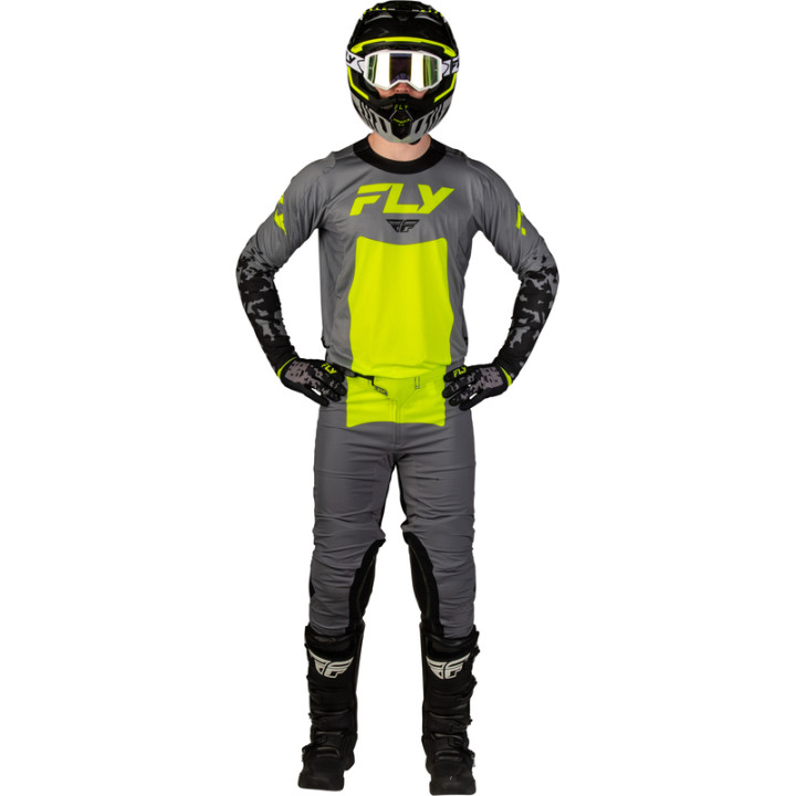 Maillot FLY RACING Lite Flake - gris/Hi-Vis/noir | Oxmoto