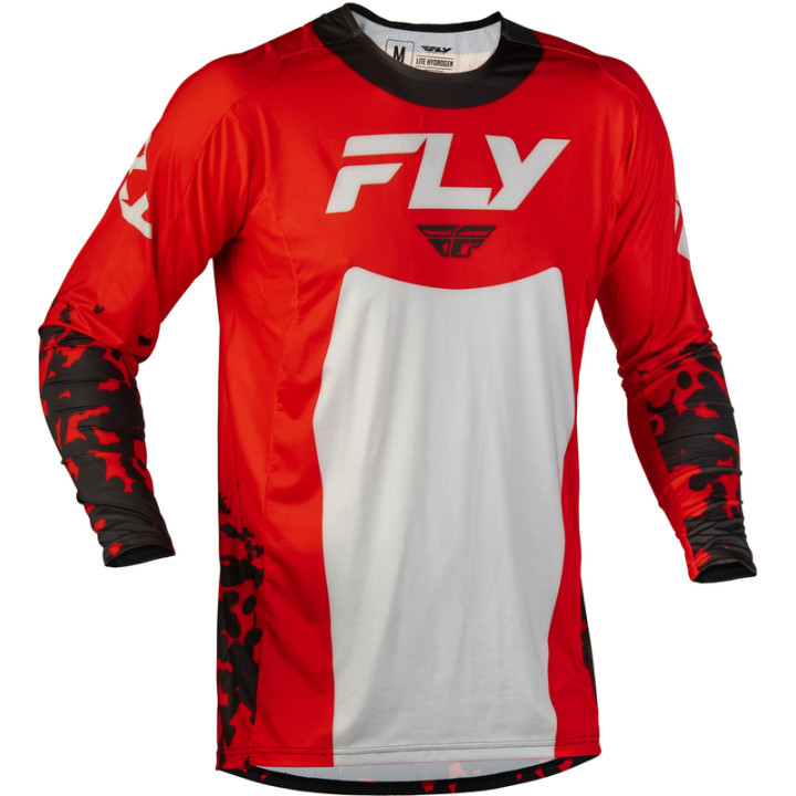Maillot FLY RACING Lite Flake - rouge/gris/noir | Oxmoto