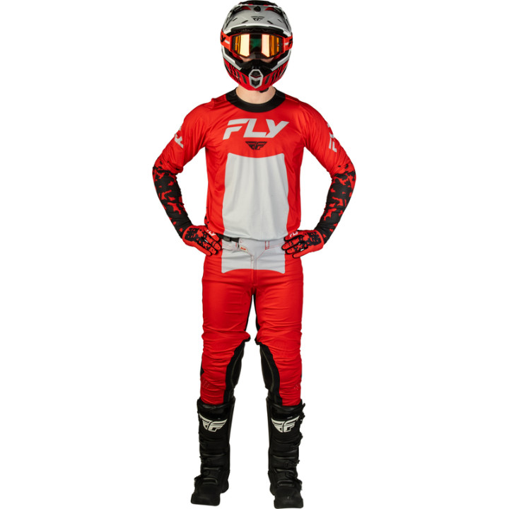 Maillot FLY RACING Lite Flake - rouge/gris/noir | Oxmoto