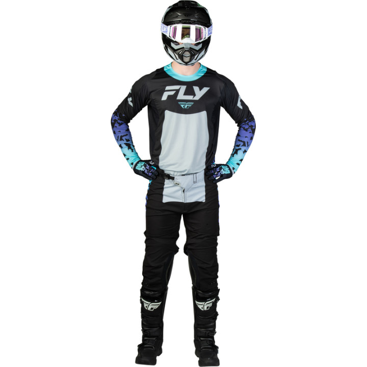 Maillot FLY RACING Lite Flake - noir/gris/multi | Oxmoto