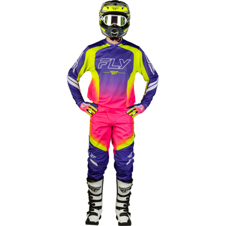 Maillot FLY RACING F-16 Raze - violet/rouge/jaune | Oxmoto