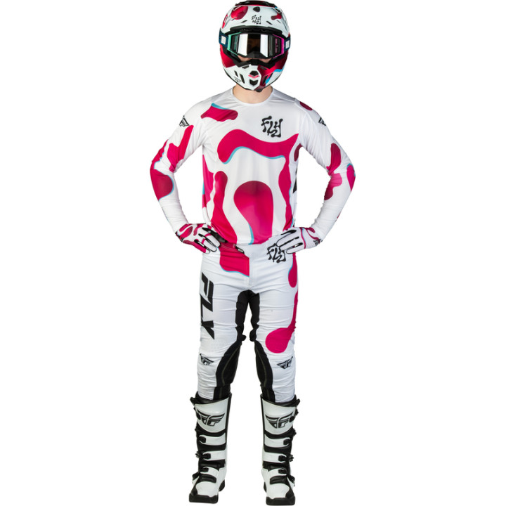 Pantalon FLY RACING Lite Vibe - blanc/rose/bleu | Oxmoto