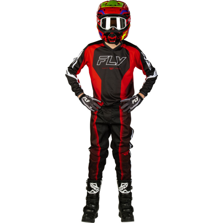 Pantalon enfant FLY RACING F-16 Raze - noir/rouge/blanc