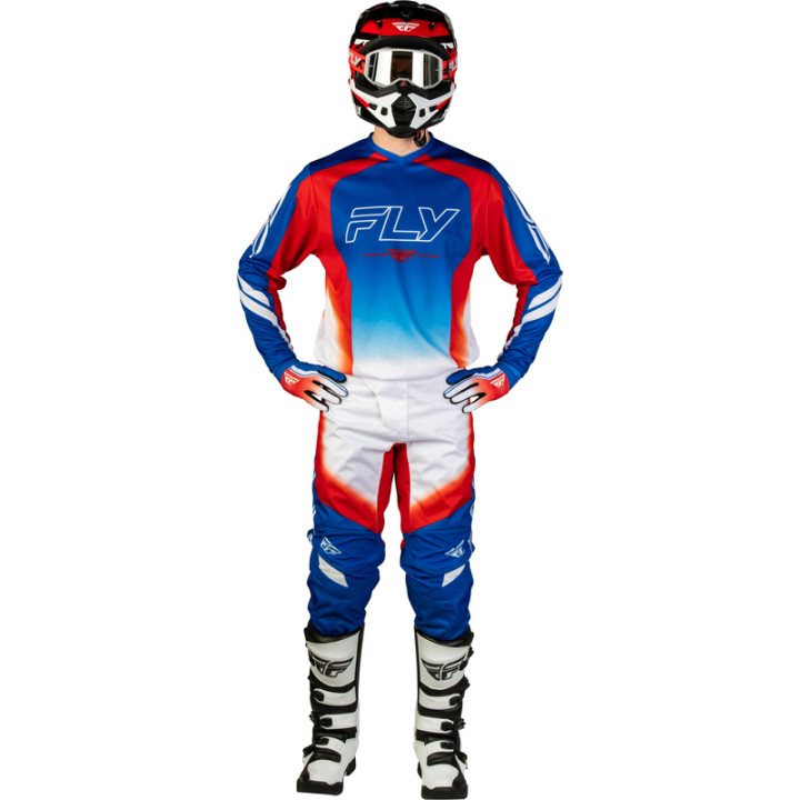 Pantalon FLY RACING F-16 Raze - rouge/blanc/bleu | Oxmoto