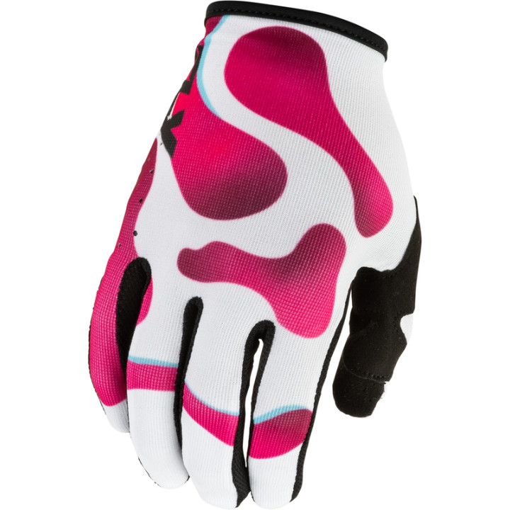 Gants FLY RACING Youth Lite Vibe - blanc/rose/bleu | Oxmoto