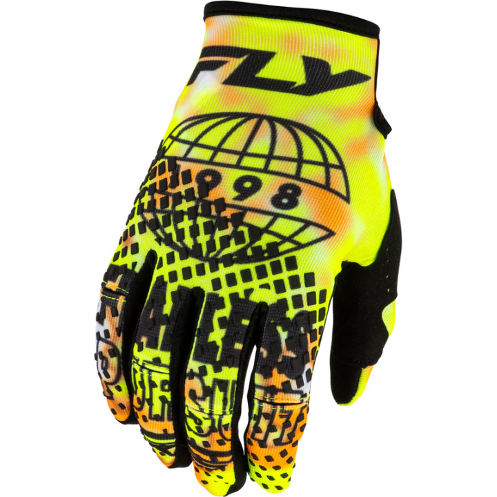 Gants FLY RACING Kinetic Blur - blanc/Hi-Vis/orange | Oxmoto