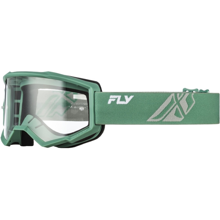 Masque FLY RACING Focus Olive/gris - écran clair | Oxmoto