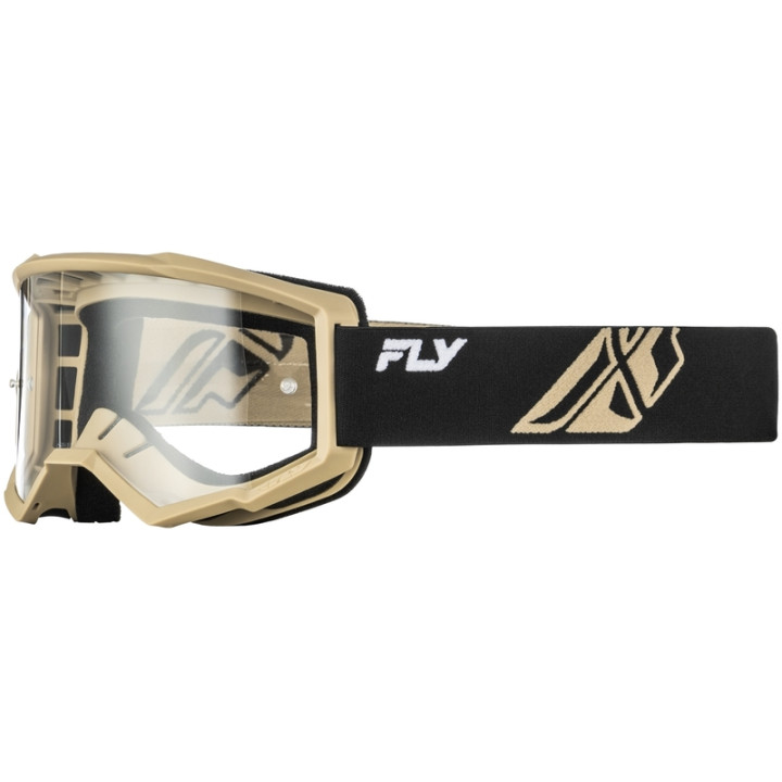 Masque FLY RACING Focus noir/Khaki - écran clair | Oxmoto