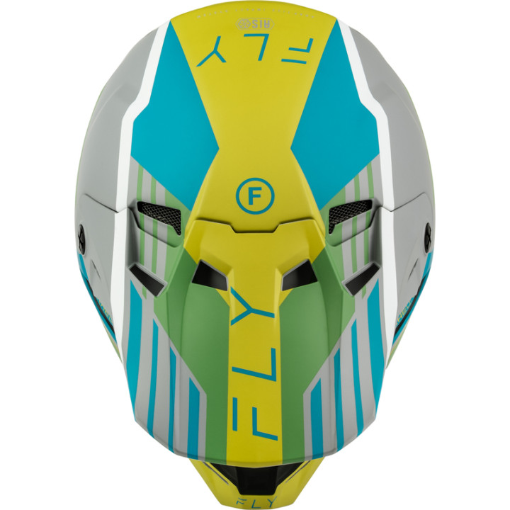 Casque FLY RACING Formula CC Strike - gris mat/Green/Teal