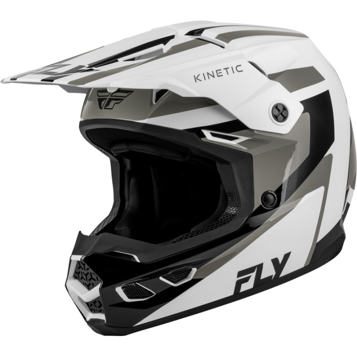 Casque FLY RACING Kinetic Sync - blanc/noir/gris | Oxmoto