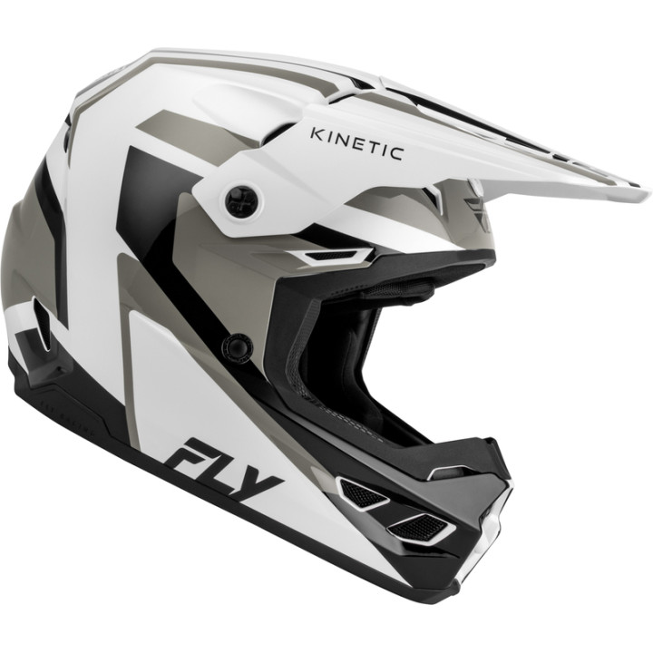 Casque FLY RACING Kinetic Sync - blanc/noir/gris | Oxmoto