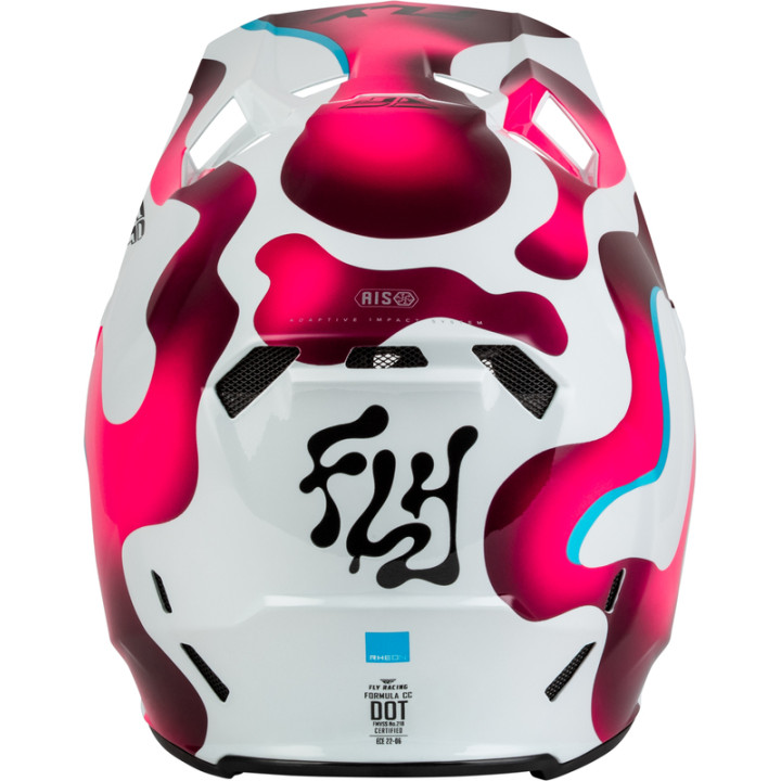 Casque FLY RACING Formula CC Vibe - blanc/rose/bleu | Oxmoto