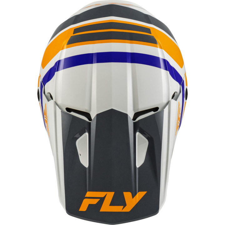 Casque enfant FLY RACING Kinetic Scrap - blanc/Orange/bleu/gris