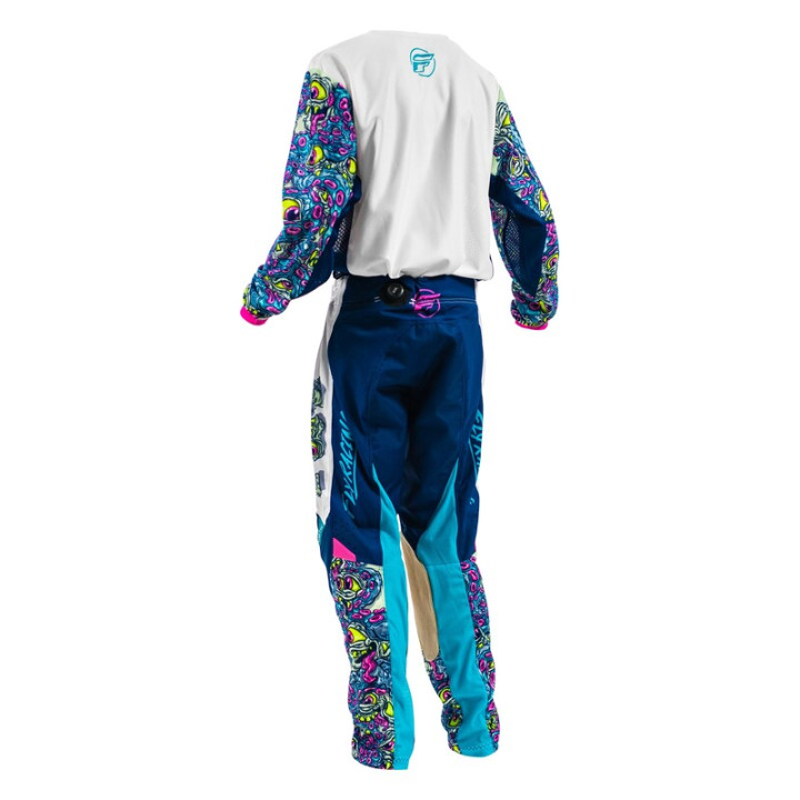 Maillot enfant FLY RACING Kinetic Mesh Mutant - blanc/bleu/multi