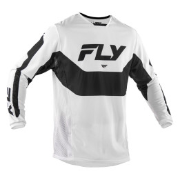 Maillot FLY RACING Kinetic Mesh - blanc/noir | Oxmoto
