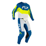 Maillot FLY RACING Kinetic Mesh - bleu/blanc/jaune fluo