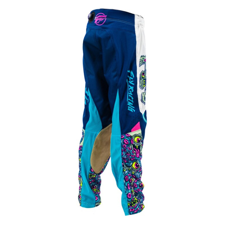 Pantalon enfant FLY RACING Kinetic Mesh Mutant - blanc/bleu/multi