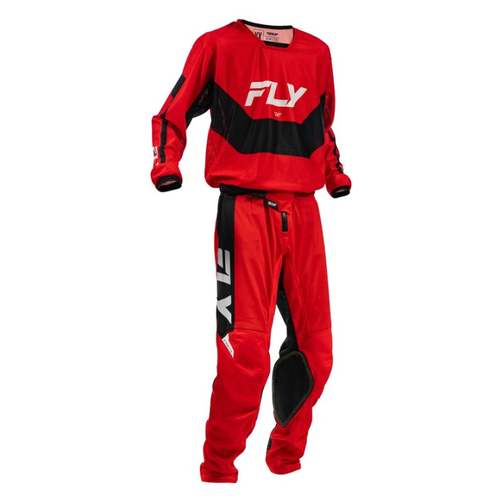 Pantalon enfant FLY RACING Kinetic Mesh - rouge/noir/blanc