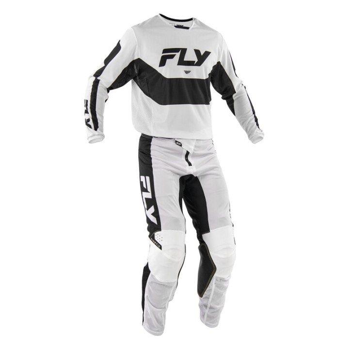 Pantalon FLY RACING Kinetic Mesh - blanc/noir | Oxmoto