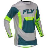 Maillot FLY RACING Lite - gris/Lime/Teal | Oxmoto