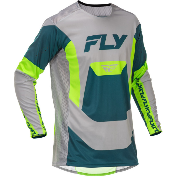 Maillot FLY RACING Lite - gris/Lime/Teal | Oxmoto