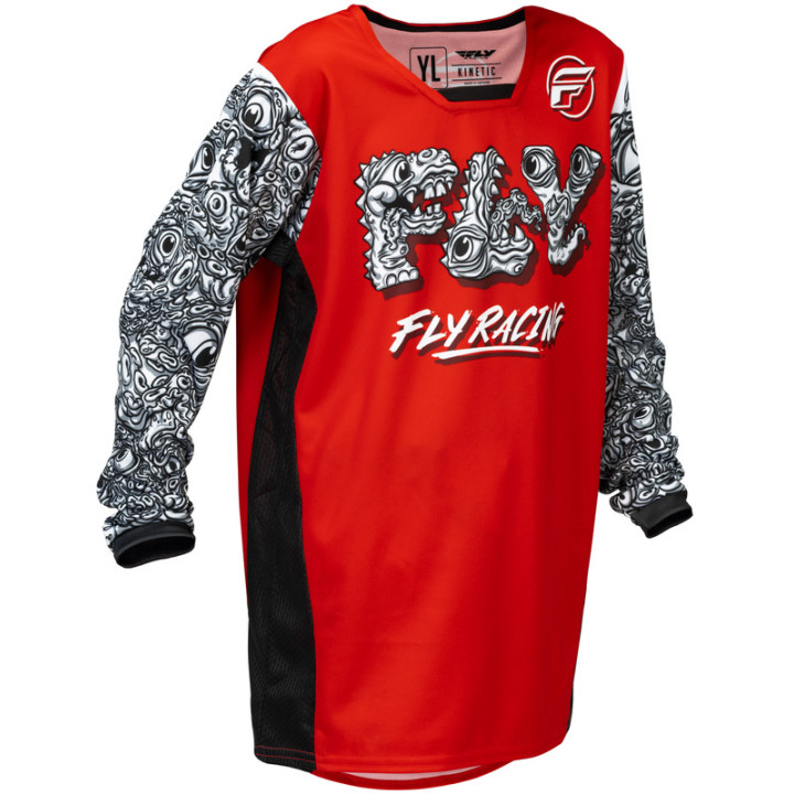 Maillot enfant FLY RACING Kinetic Mutant - rouge/noir/blanc