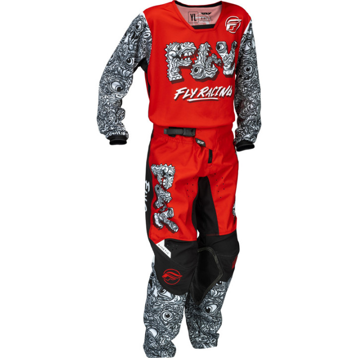 Maillot enfant FLY RACING Kinetic Mutant - rouge/noir/blanc