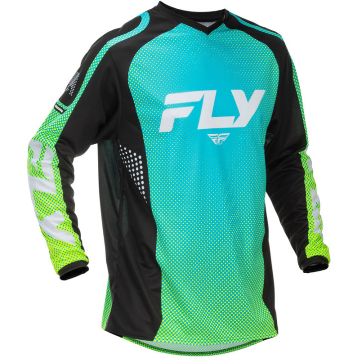 Maillot FLY RACING F-16 - Aqua/noir/blanc | Oxmoto