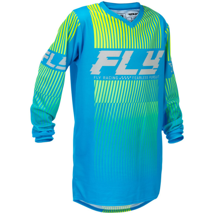 Maillot enfant FLY RACING F-16 - bleu/jaune | Oxmoto