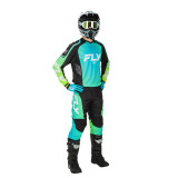 Maillot FLY RACING F-16 - Aqua/noir/blanc | Oxmoto