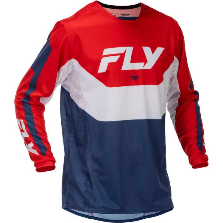 Maillot FLY RACING Kinetic - rouge/blanc/bleu | Oxmoto