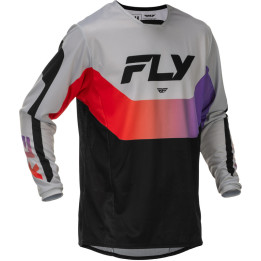 Maillot FLY RACING Kinetic - gris/rouge/violet/noir | Oxmoto