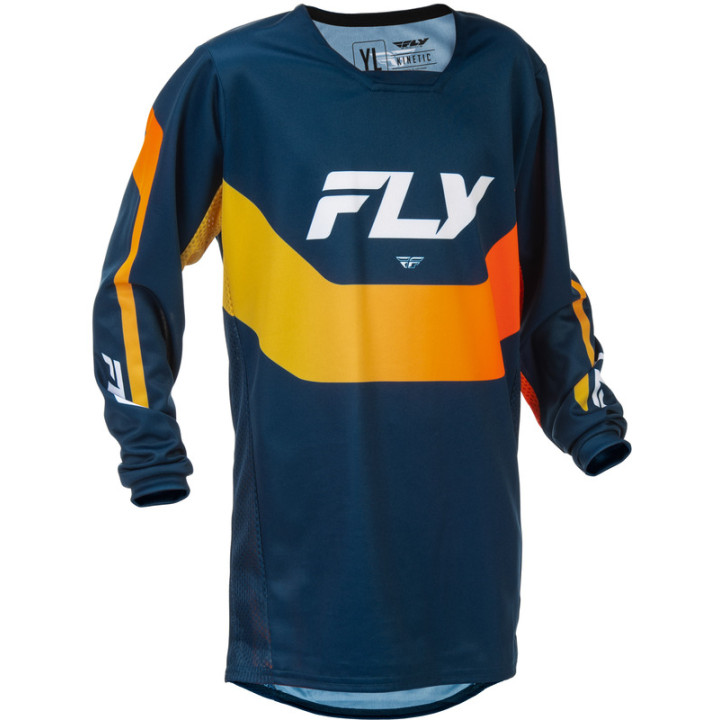 Maillot enfant FLY RACING Kinetic - Navy/orange | Oxmoto