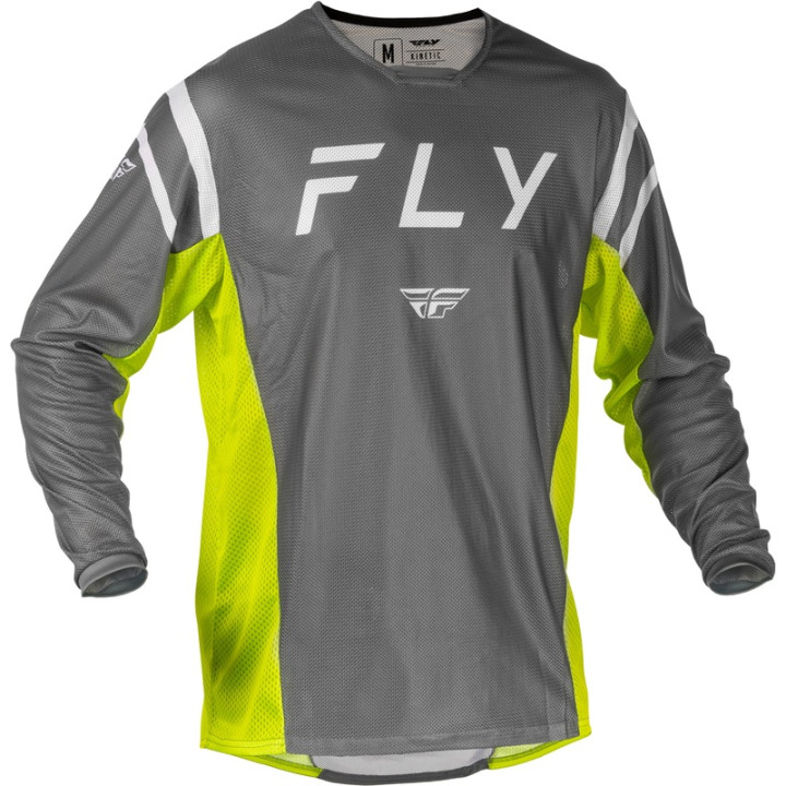 Maillot FLY RACING Kinetic Mesh - gris/jaune | Oxmoto