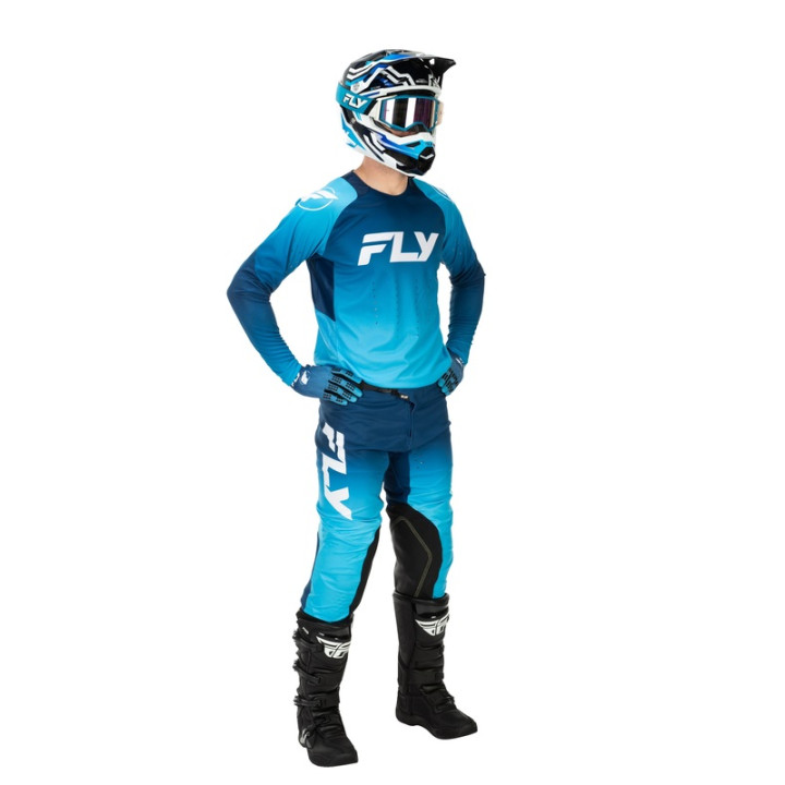 Pantalon FLY RACING Evolution DST - bleu/blanc | Oxmoto