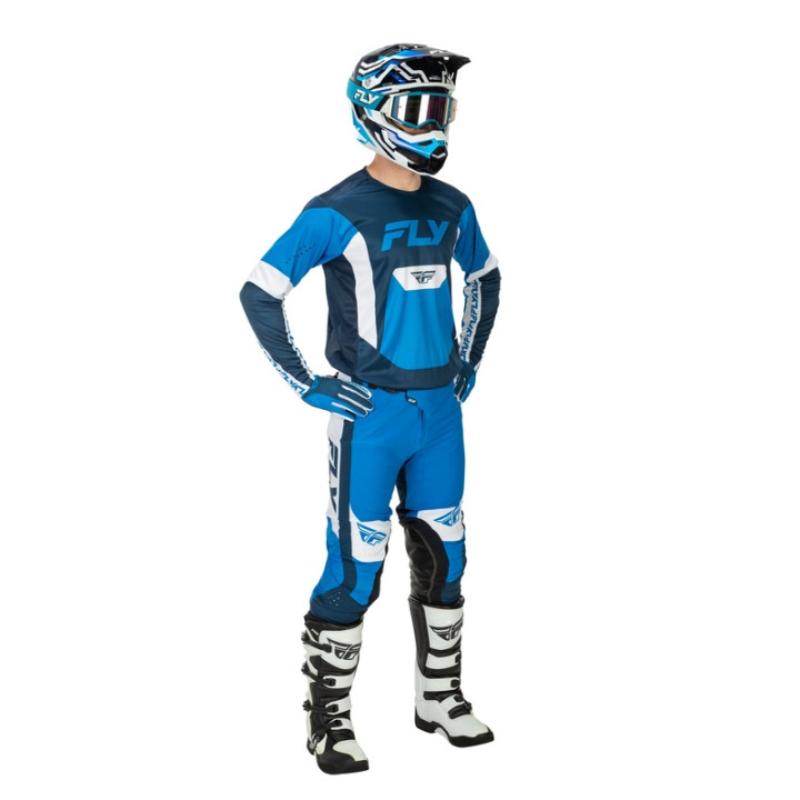 Pantalon FLY RACING Lite - bleu/blanc | Oxmoto