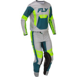 Pantalon FLY RACING Lite - gris/Lime/Teal | Oxmoto