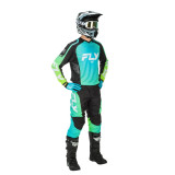 Pantalon FLY RACING F-16 - Aqua/noir/blanc | Oxmoto