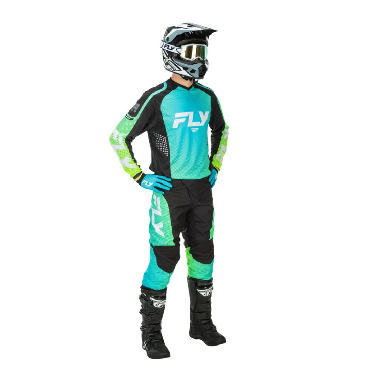 Pantalon FLY RACING F-16 - Aqua/noir/blanc | Oxmoto