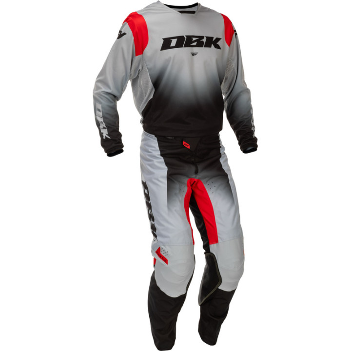 Pantalon FLY RACING Kinetic DBK - gris/noir/rouge | Oxmoto