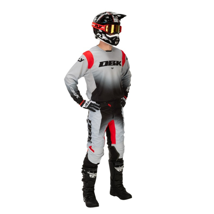 Pantalon FLY RACING Kinetic DBK - gris/noir/rouge | Oxmoto