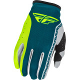 Gants FLY RACING Lite - gris/Lime/Teal | Oxmoto
