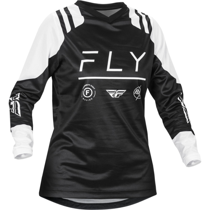 Maillot femme FLY RACING F-16 - noir/blanc | Oxmoto