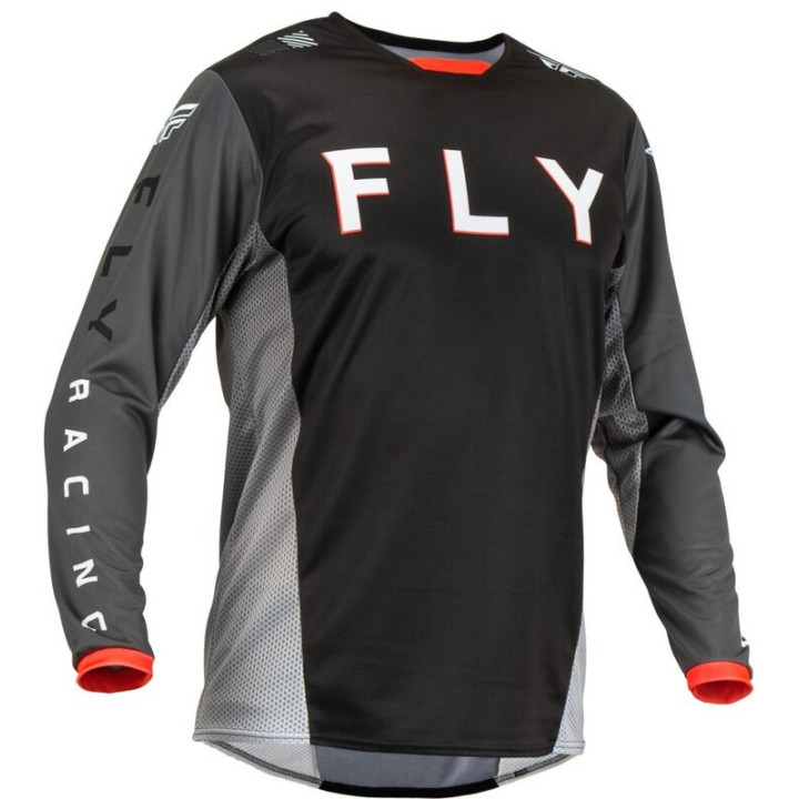 Maillot FLY RACING Kinetic Kore Noir/Gris | Oxmoto